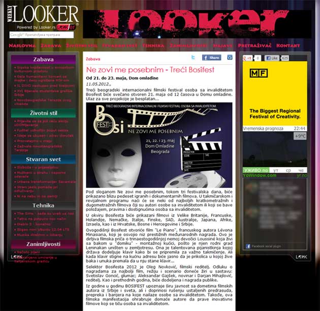 Portal Looker Weekly - Ne zovi me posebnim - Treći Bosifest
