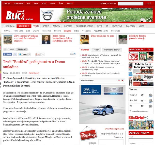 Blic - Treći "Bosifest" počinje sutra u Domu omladine